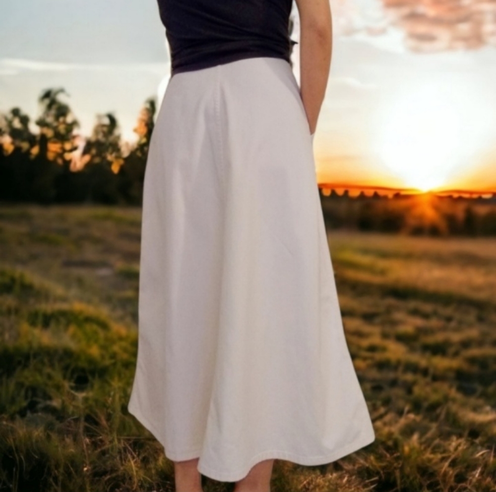 Vtg CK Pale Pink Denim Skirt - Picture 9 of 16